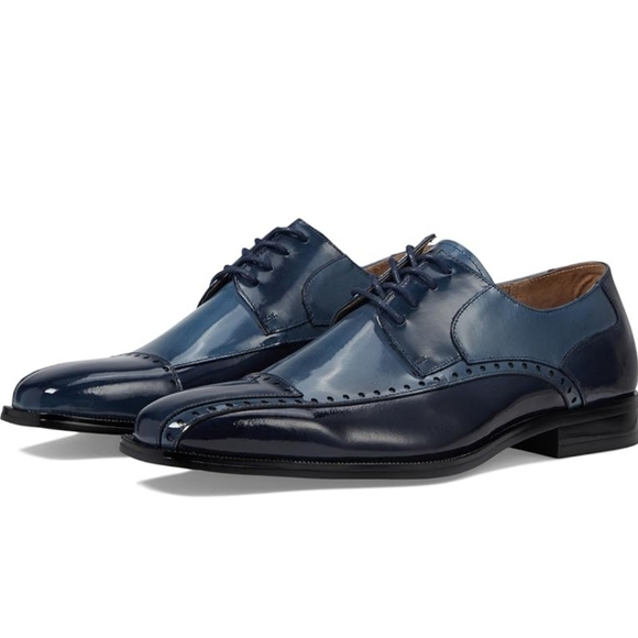 Stacy Adams Blue Multi PLAZA Modified Cap Toe Oxford Size...